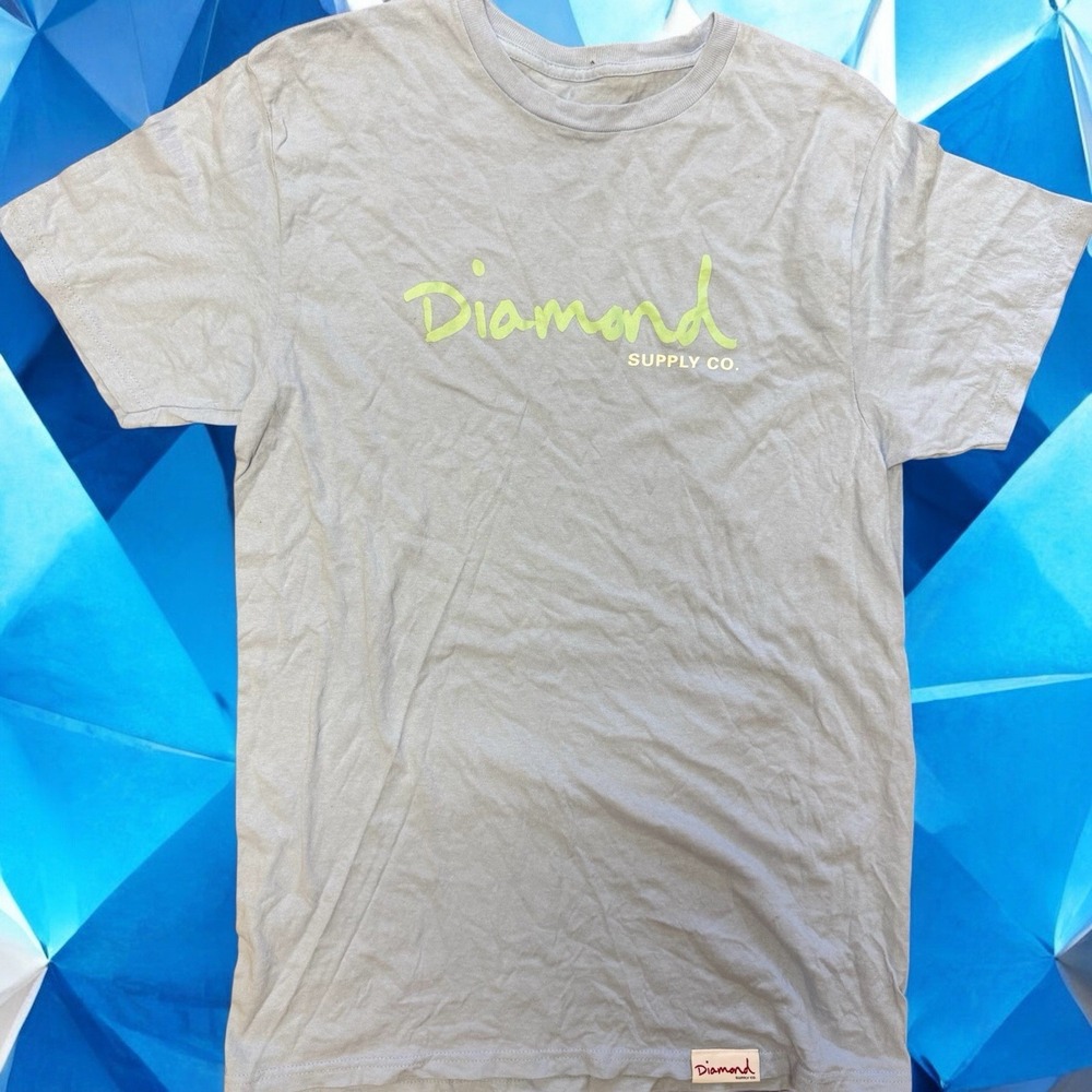 Diamond Supply Co. T-Shirt Men's Medium Blue Script Logo Skater Streetwear Tee